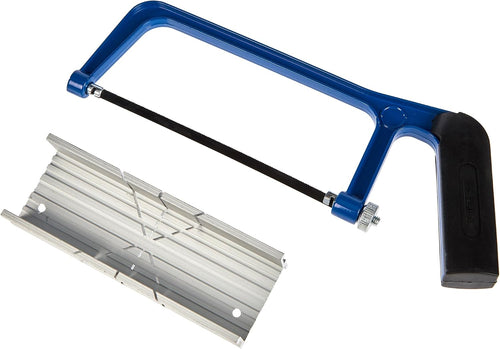 Schneidladen-Set Alu 2-teilig - blau/schwarz - Allzwecksäge mit Metallsägeblatt 150 mm - Aluminiumschneidlade 140 x 40 x 20